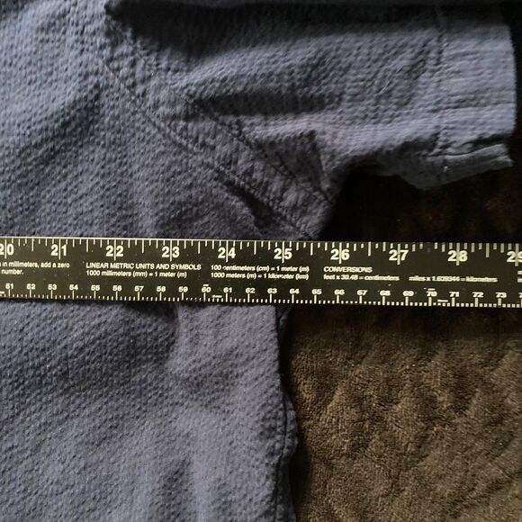 Polo Ralph Lauren Mens Shirt 2xl Navy Blue Seersucker Guaranteed to Wrinkle - Picture 6 of 7